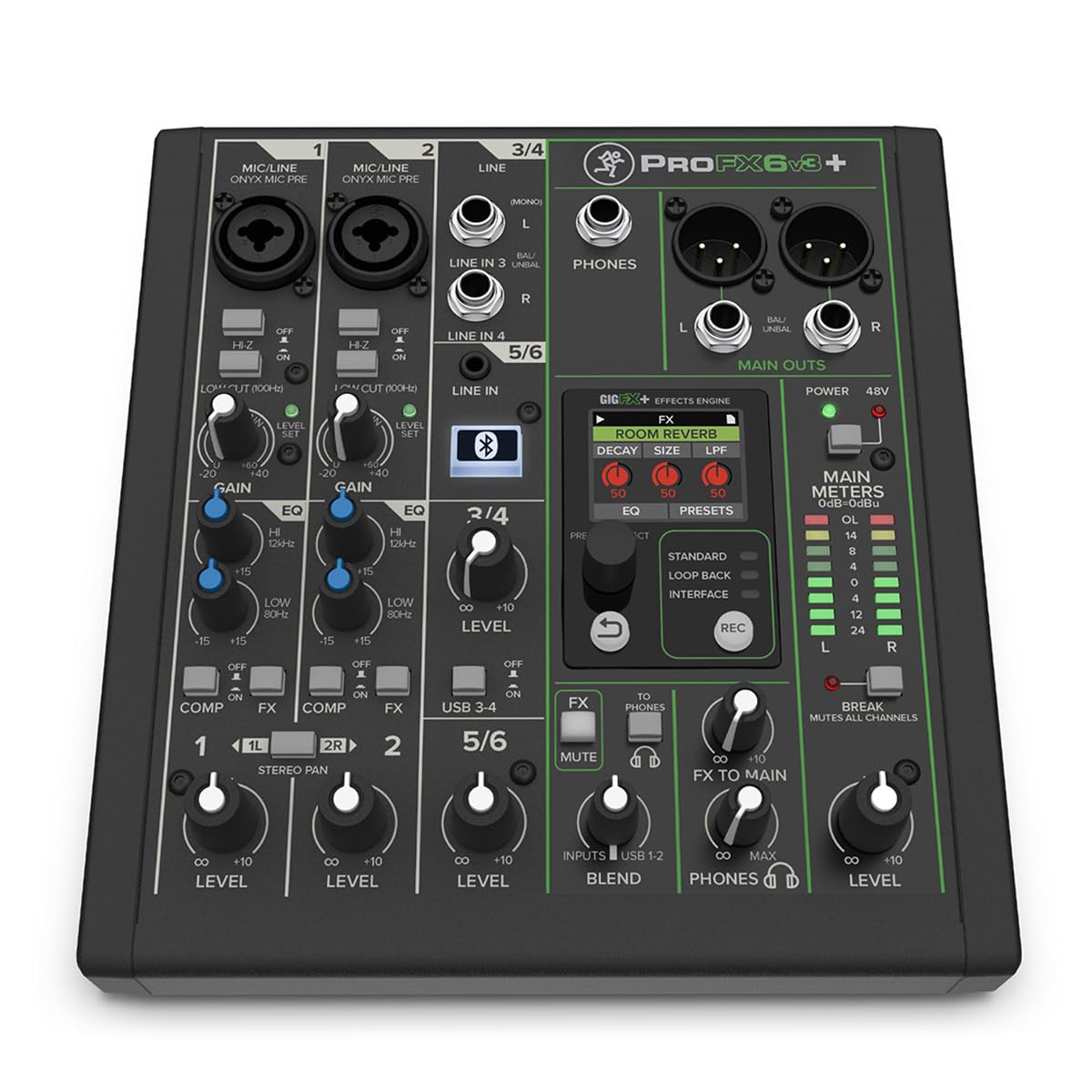 Mackie ProFX6v3+ 6-Channel Analog Mixer With USB-C