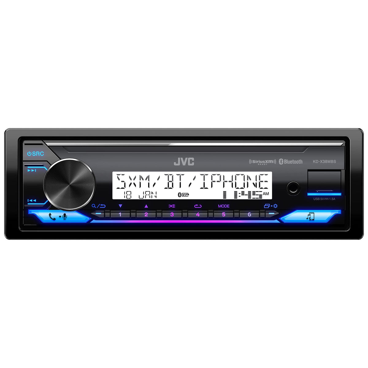 JVC KD-X38MBS Single DIN Marine Digital Media Receiver