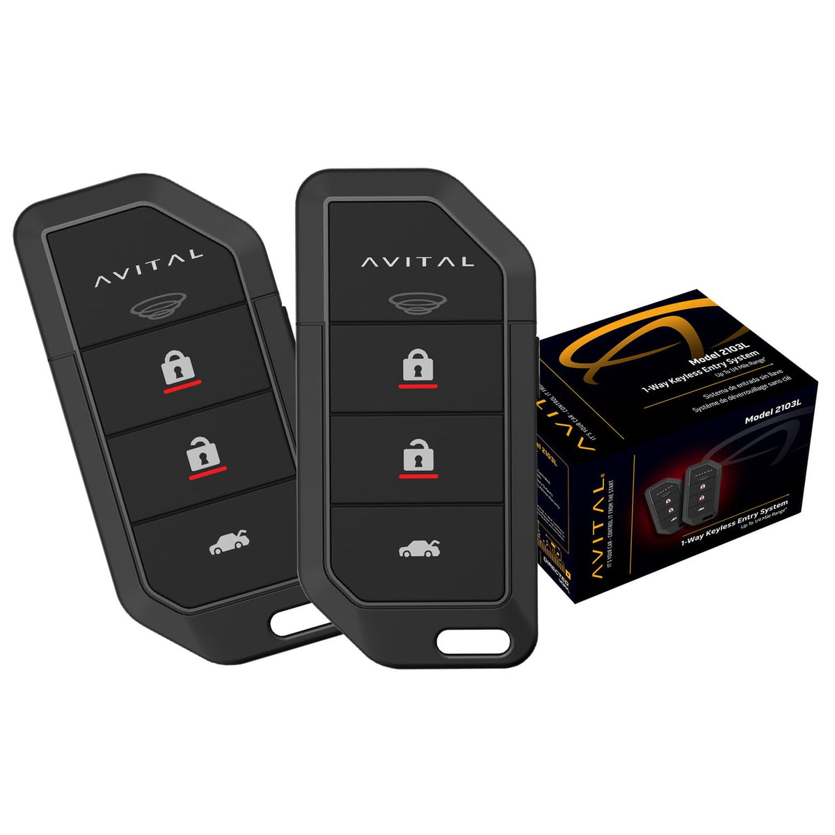 Avital 2103L 1-Way Keyless Entry System with Two Remotes
