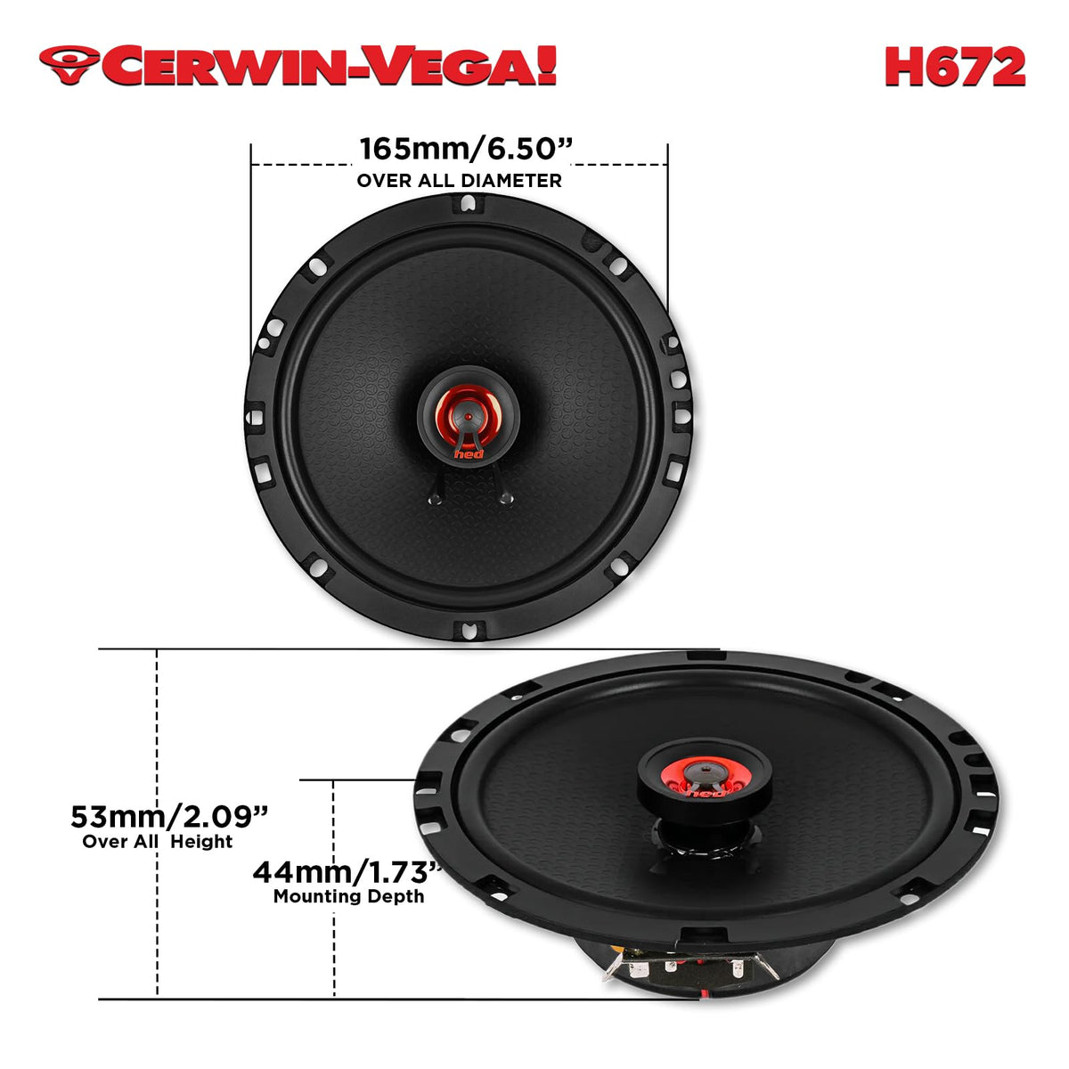 Cerwin-Vega H672 6.75" 2-Way Coaxial Speakers
