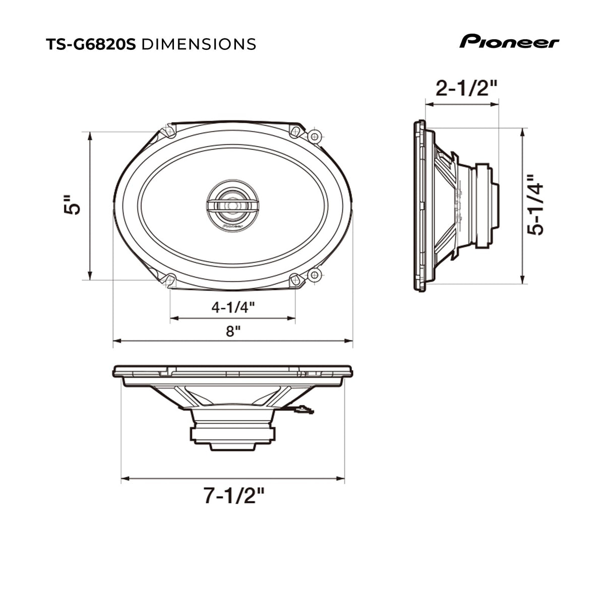Pioneer TS-G6820S 6x8" 2-Way Coaxial Speakers
