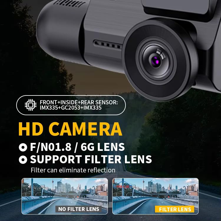 Xtremevision G-444WCH 3-Channel 4K Dash Cam