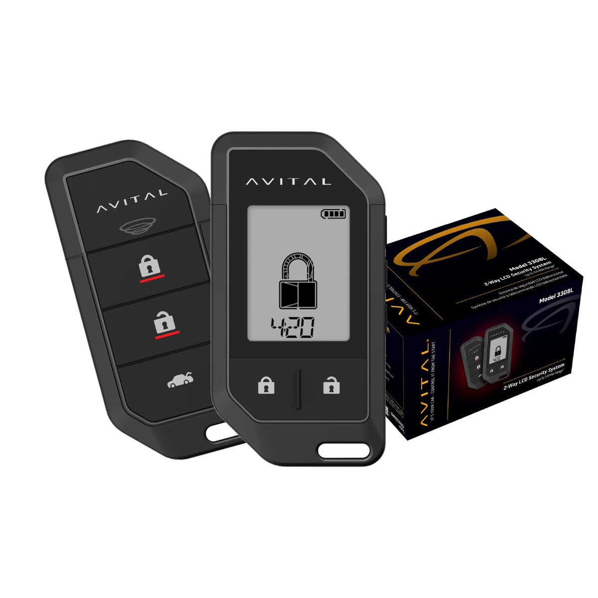Avital 3308L 2-Way LCD Vehicle Security System