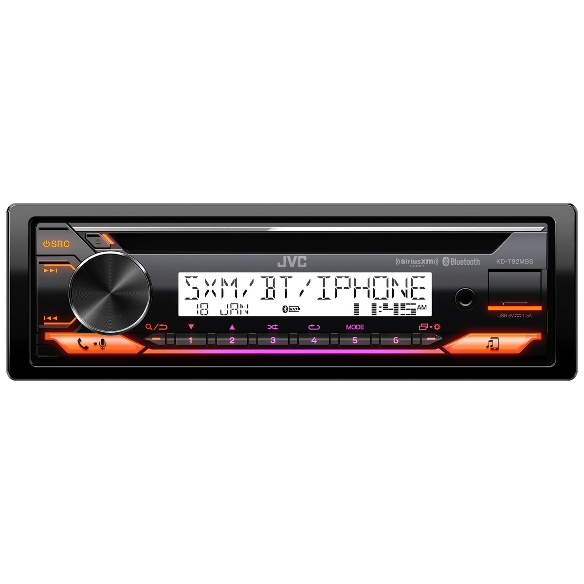 JVC KD-T92MBS Single DIN Marine CD Receiver