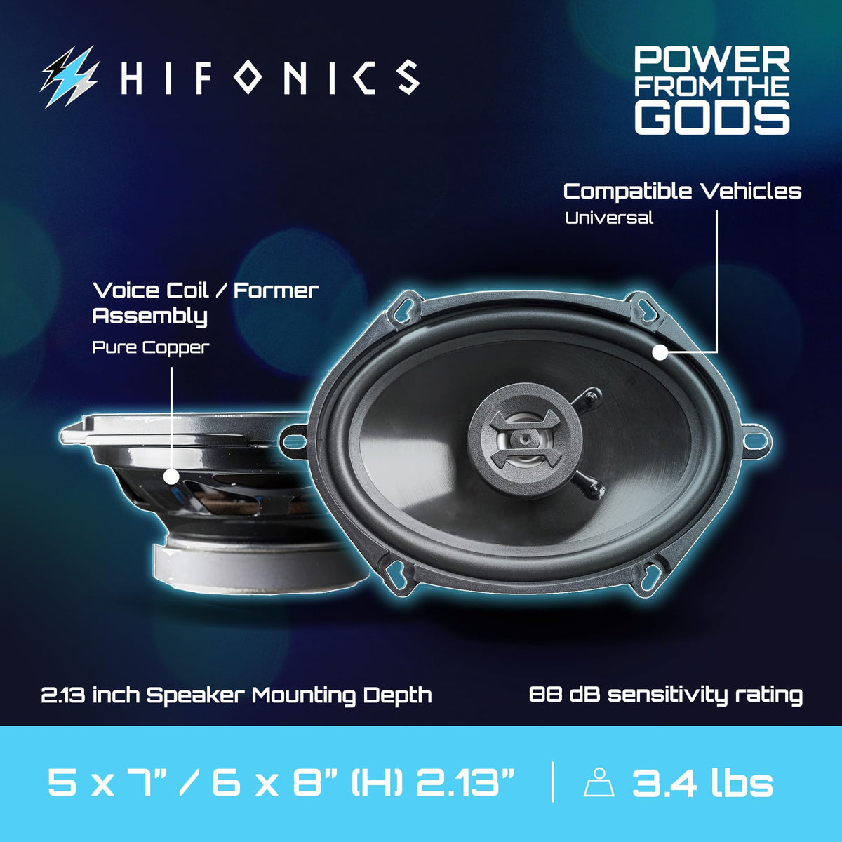 Hifonics ZS5768CX 5x7/6x8" 2-Way Coaxial Speakers