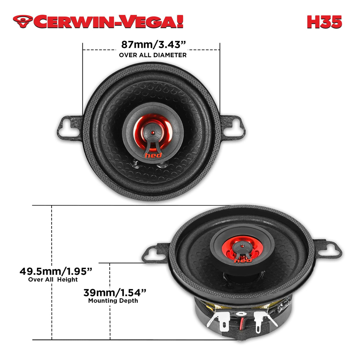 Cerwin-Vega H35 3.5" 2-Way Coaxial Speakers