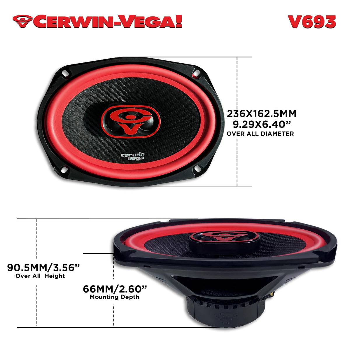 Cerwin-Vega V693 6x9-Inch 3-Way Speakers