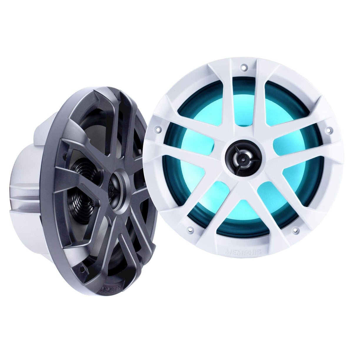 Memphis MXA80L 8" Marine Coaxial Speakers with RGB LED