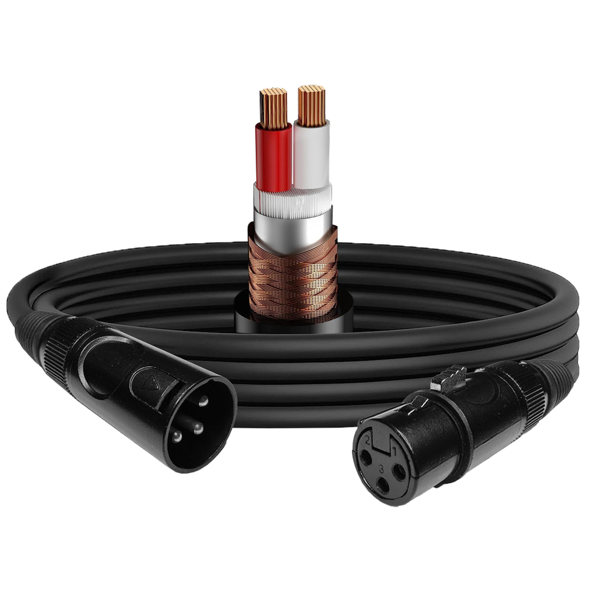 Emb 1-Pack Pro 16AWG 8mm 25 Feet 100% Ofc Xlr Balanced Shielded Mic Audio Cable