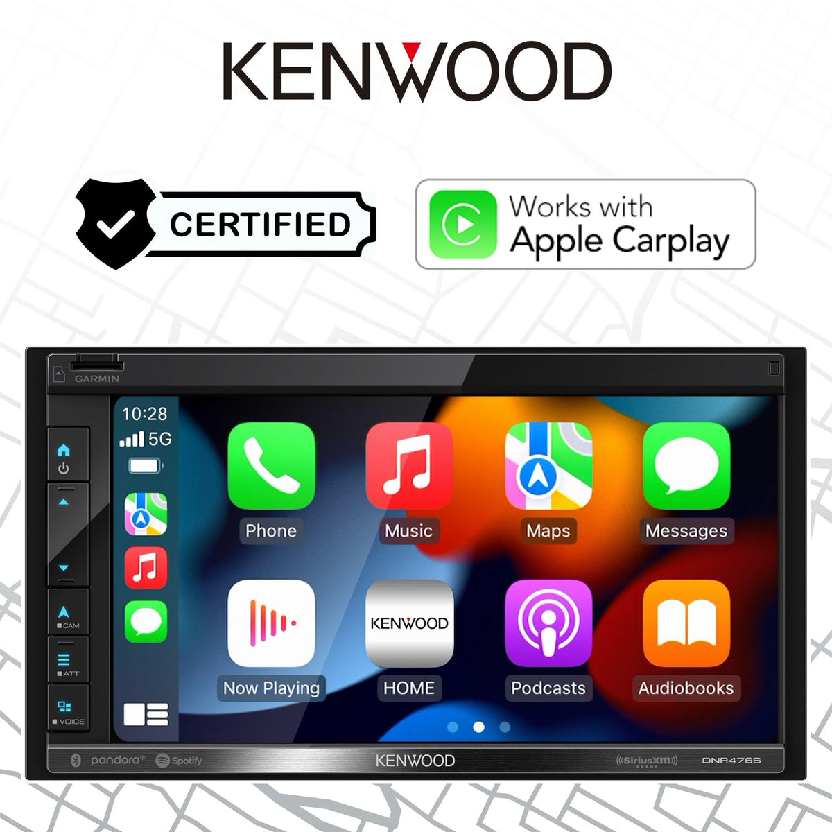 Kenwood DNR476S 6.8" Double-DIN Navigation Receiver