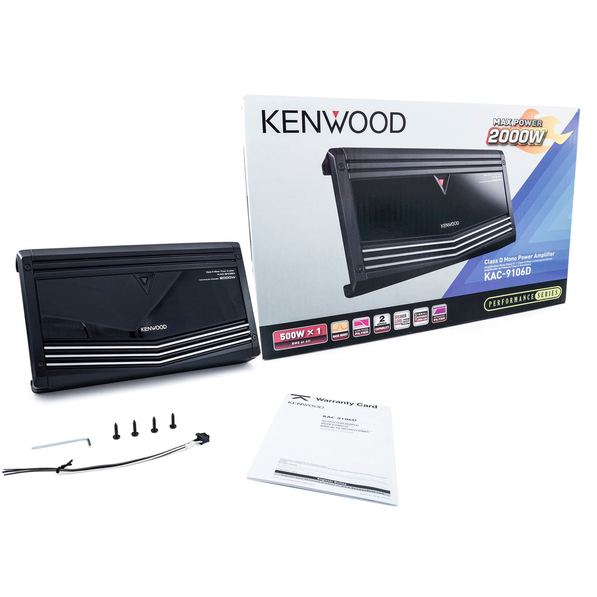 Kenwood KAC-9106D 2000W Class D Mono Car Amplifier