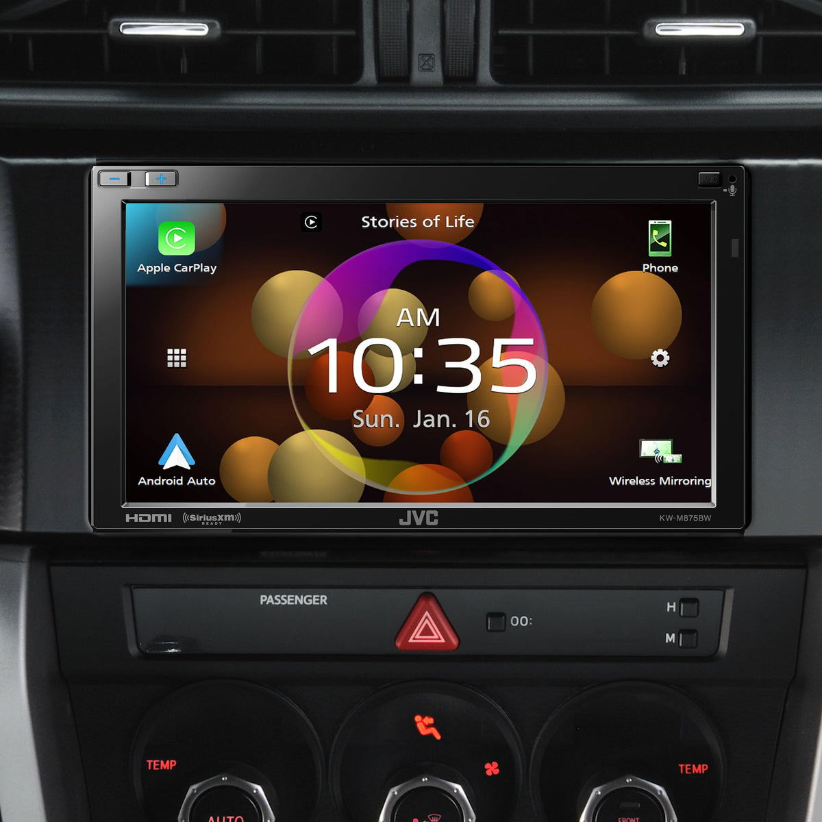 JVC KW-M875BW Double DIN 6.8" Receiver with Wireless CarPlay