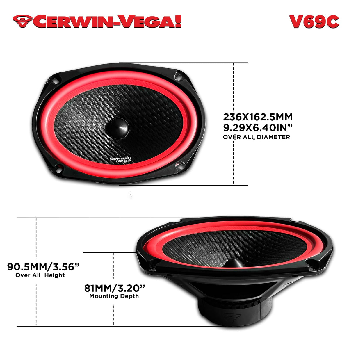 Cerwin-Vega V69C 6" x 9" 2-Way Component Speakers