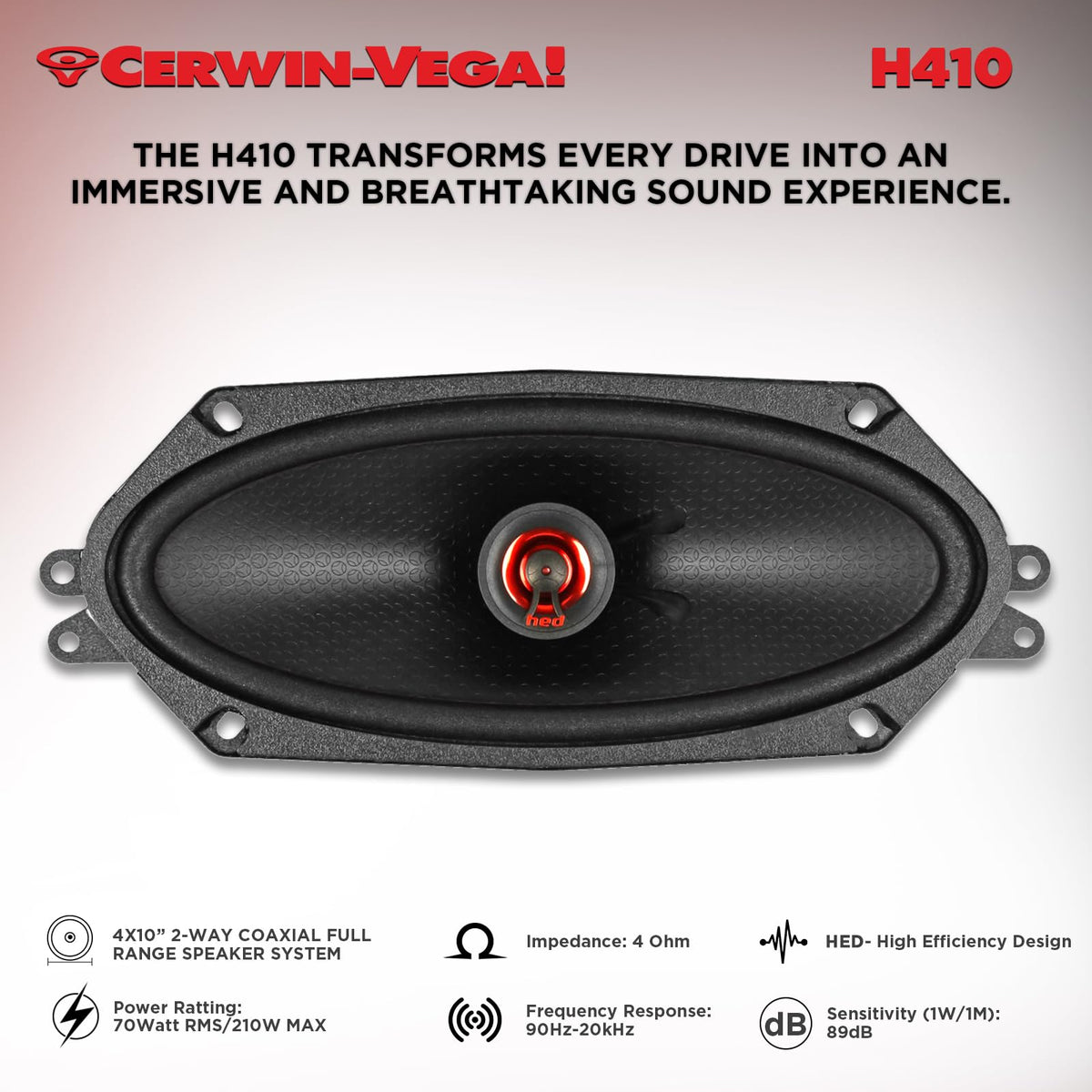 Cerwin-Vega H410 4"x10" 2-Way Coaxial Speakers