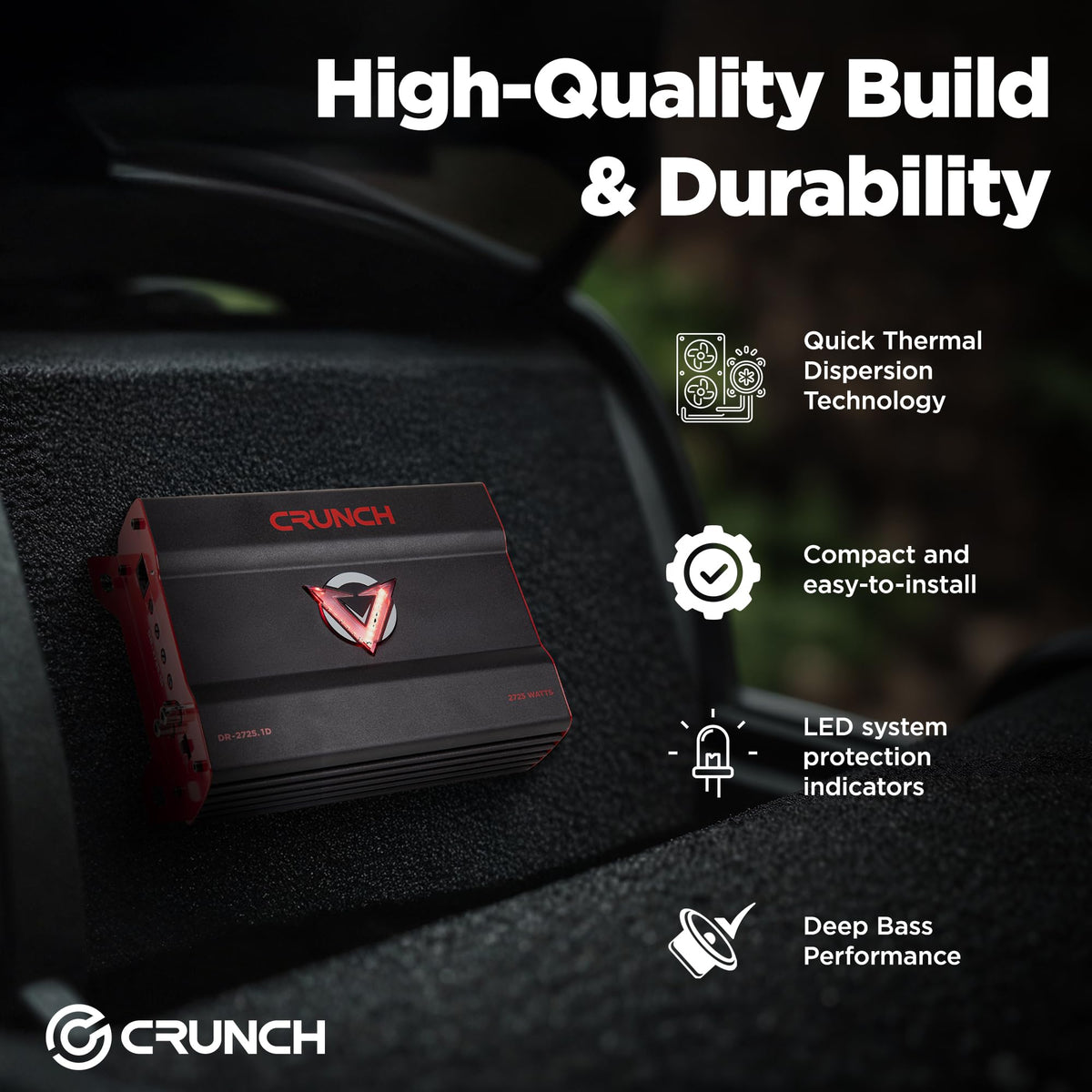Crunch DR-2725.1D Mono Block Subwoofer Amplifier
