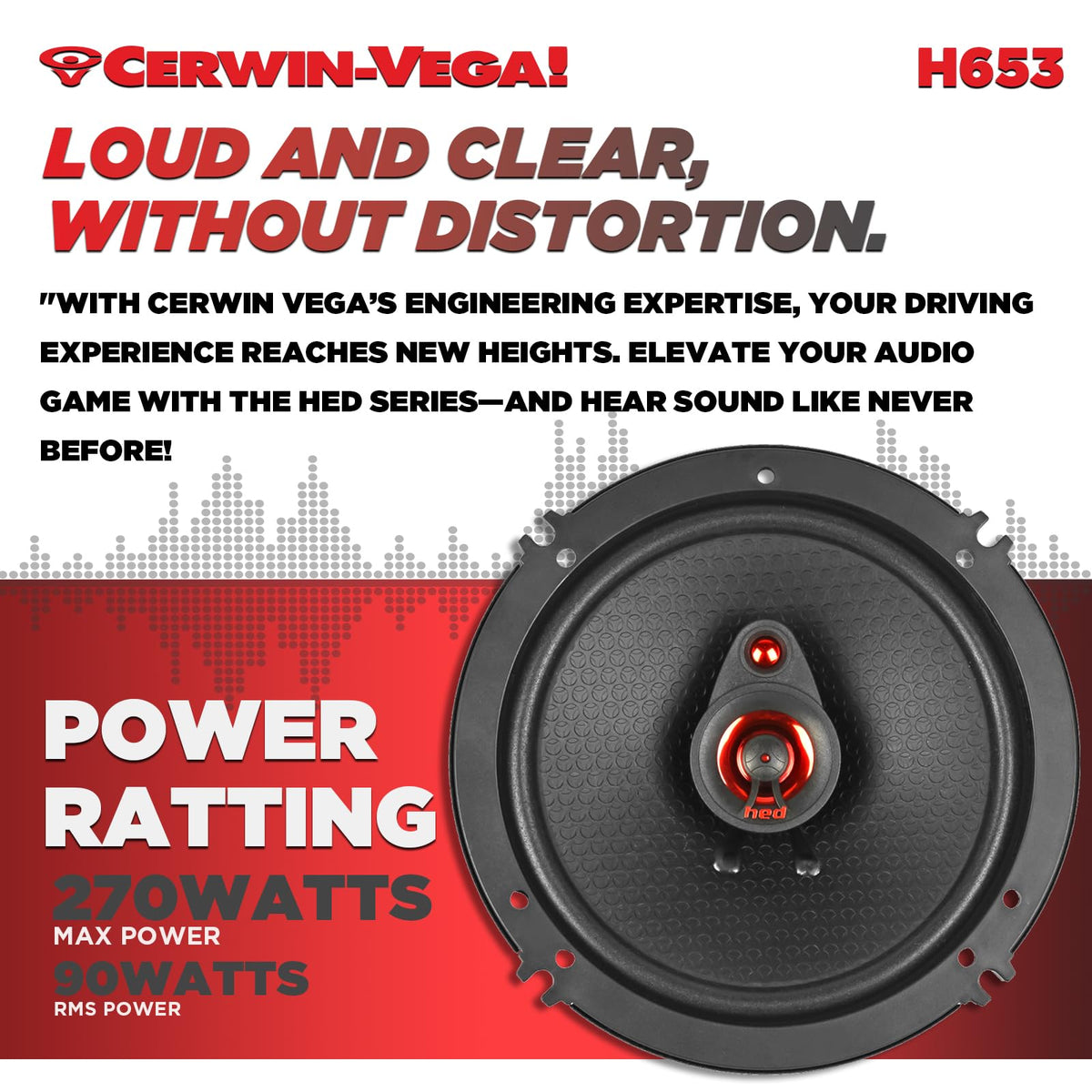 Cerwin-Vega H653 6.5" 3-Way Coaxial Speakers