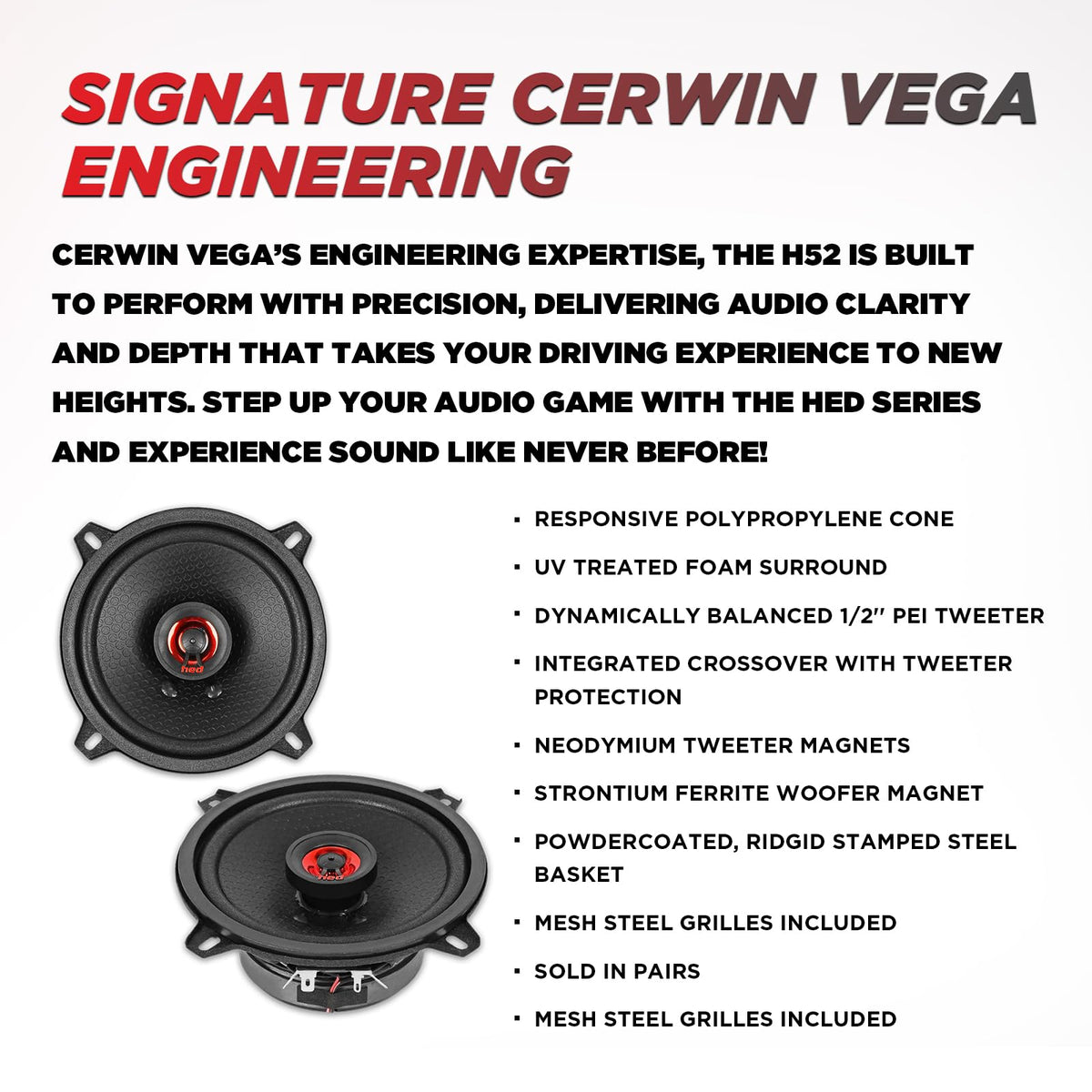 Cerwin-Vega H52 5.25" 2-Way Coaxial Speaker Set