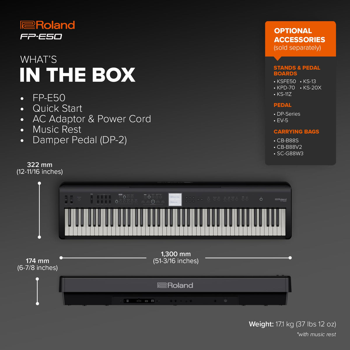 Roland FP-E50 88-Key Digital Piano