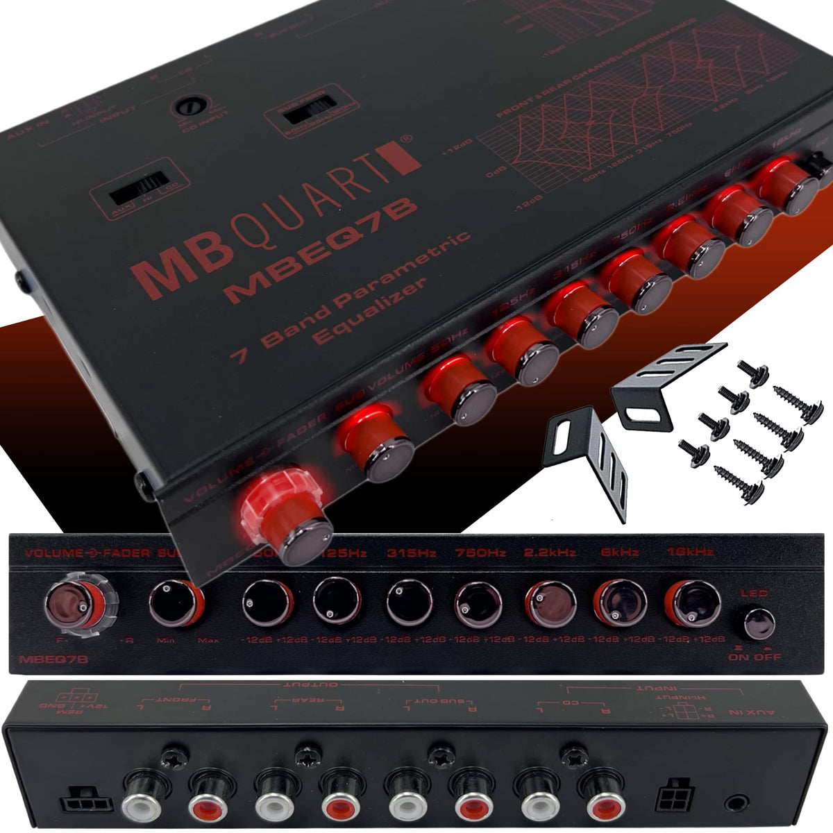 MB Quart MBEQ7B Half-DIN 7-Band Car Audio Equalizer