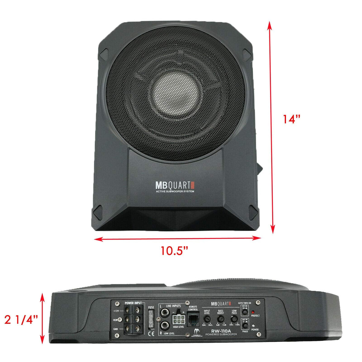 MB Quart RW-110A 10" Powered Under-Seat Subwoofer