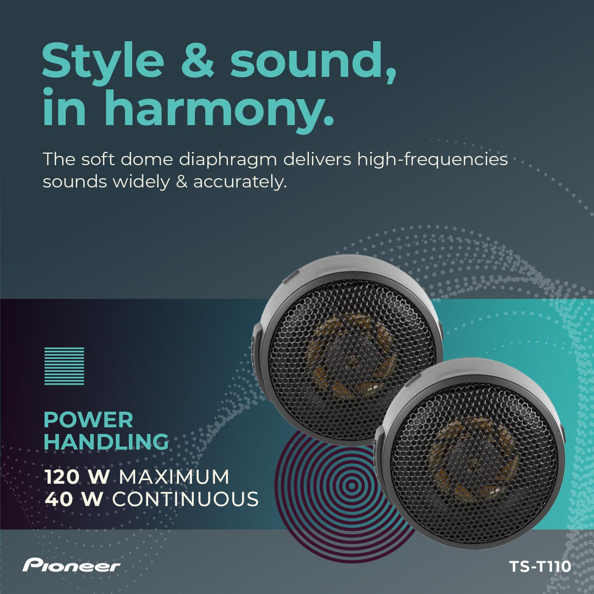 Pioneer TS-T110 7/8" Hard Dome Tweeters