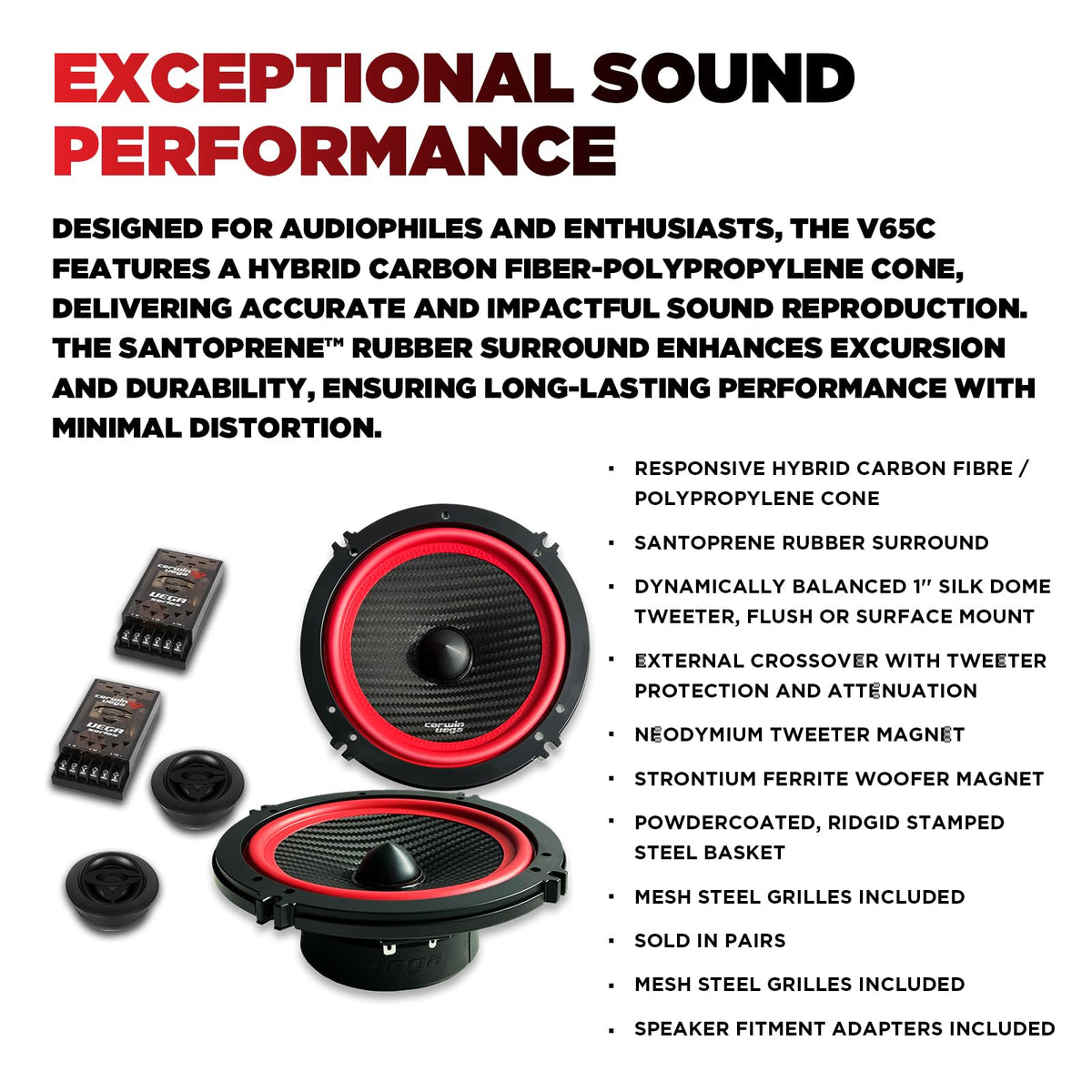 Cerwin-Vega V65C 6.5" 2-Way Component Speaker Set