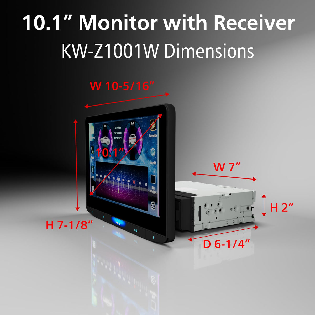 JVC KW-Z1001W 10.1" Single DIN Digital Media Receiver