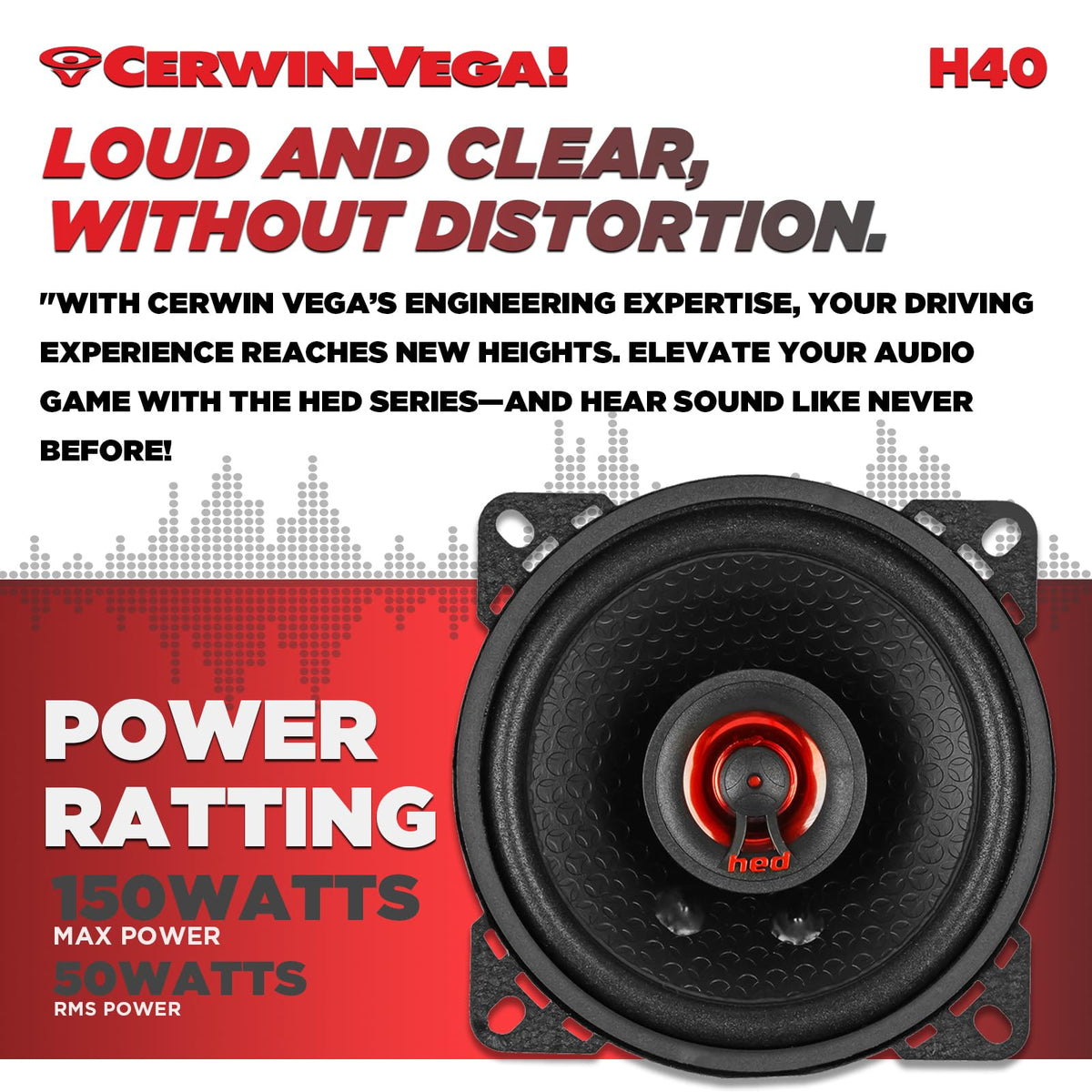 Cerwin-Vega H40 4" 2-Way Coaxial Speaker Set