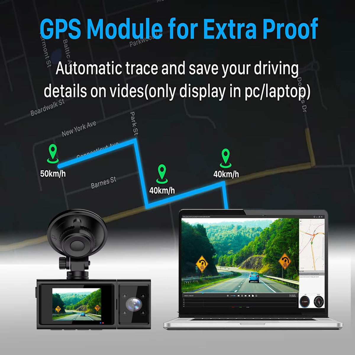 XTREMEVISION G-412WCH 3-Channel 4K Dash Cam