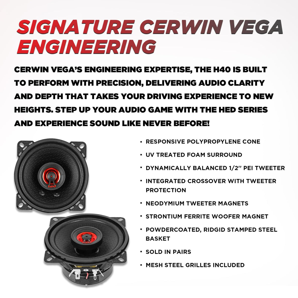 Cerwin-Vega H40 4" 2-Way Coaxial Speaker Set