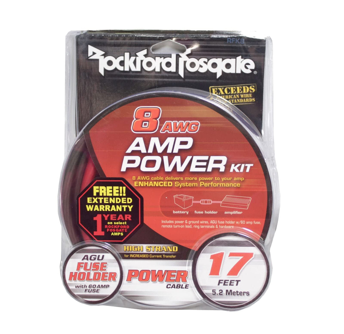 Rockford Fosgate RFK8 8 AWG Power Amplifier Install Kit