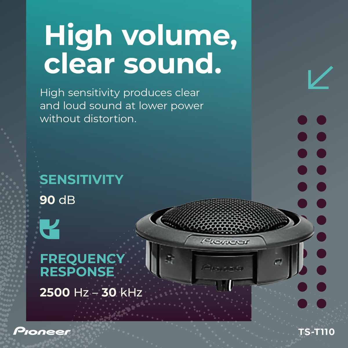 Pioneer TS-T110 7/8" Hard Dome Tweeters