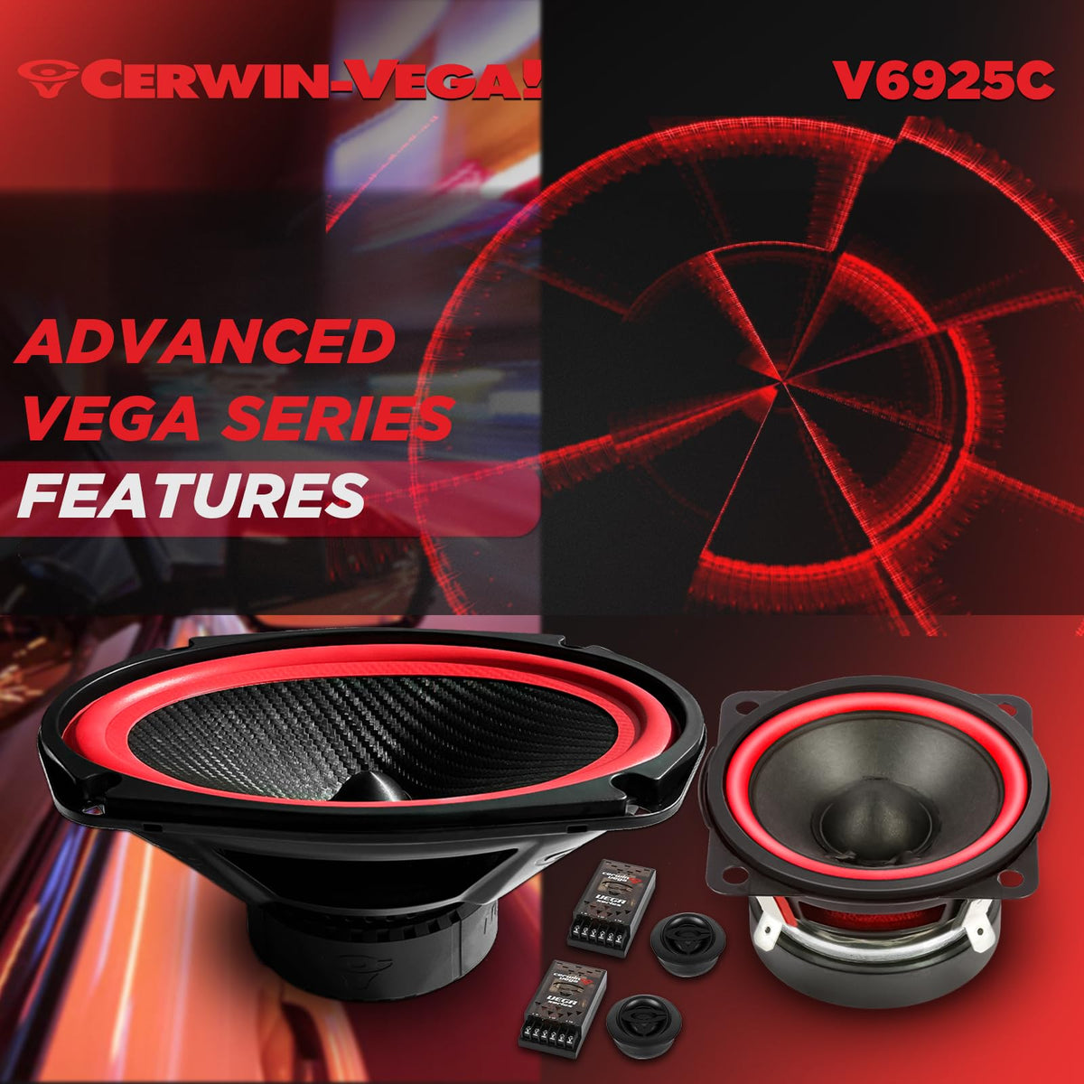 Cerwin Vega V6925C 6x9" 3-Way Component Speaker System