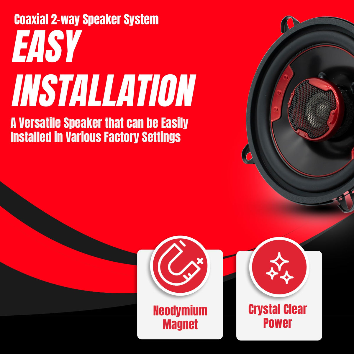 MB Quart XK2-113 5.25" 2-Way Coaxial Speakers