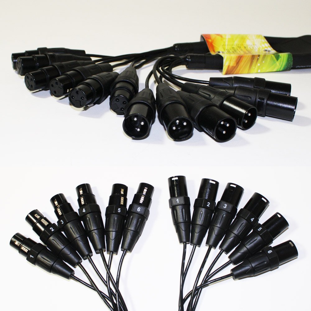EMB Professional 6XF6XM2F16G 6-Pack 2' XLR Cables