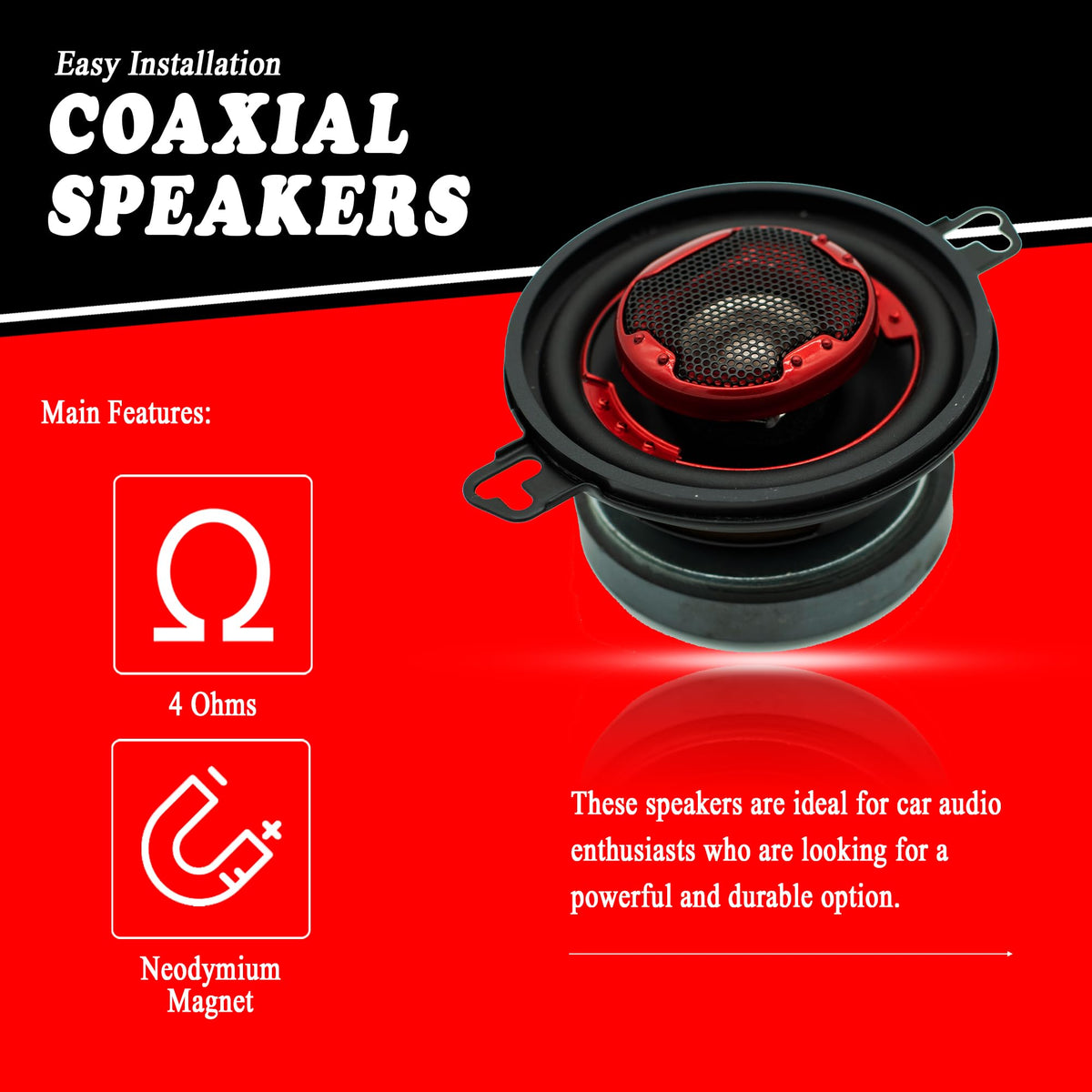 MB Quart XK2-108 3.5" 2-Way Coaxial Speakers