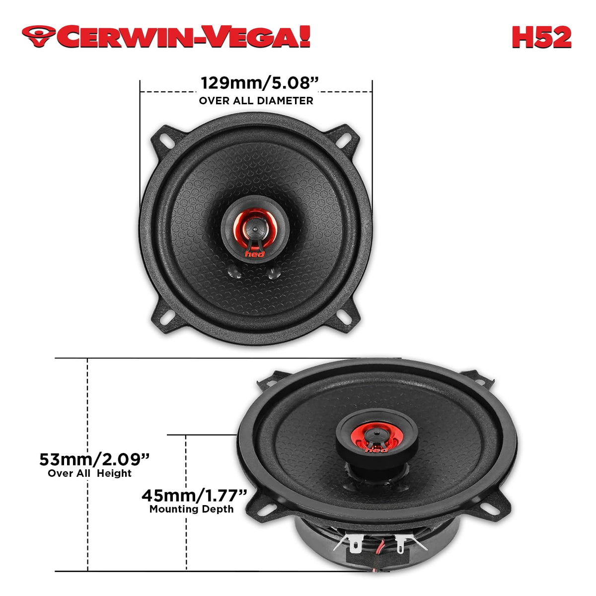 Cerwin-Vega H52 5.25" 2-Way Coaxial Speaker Set