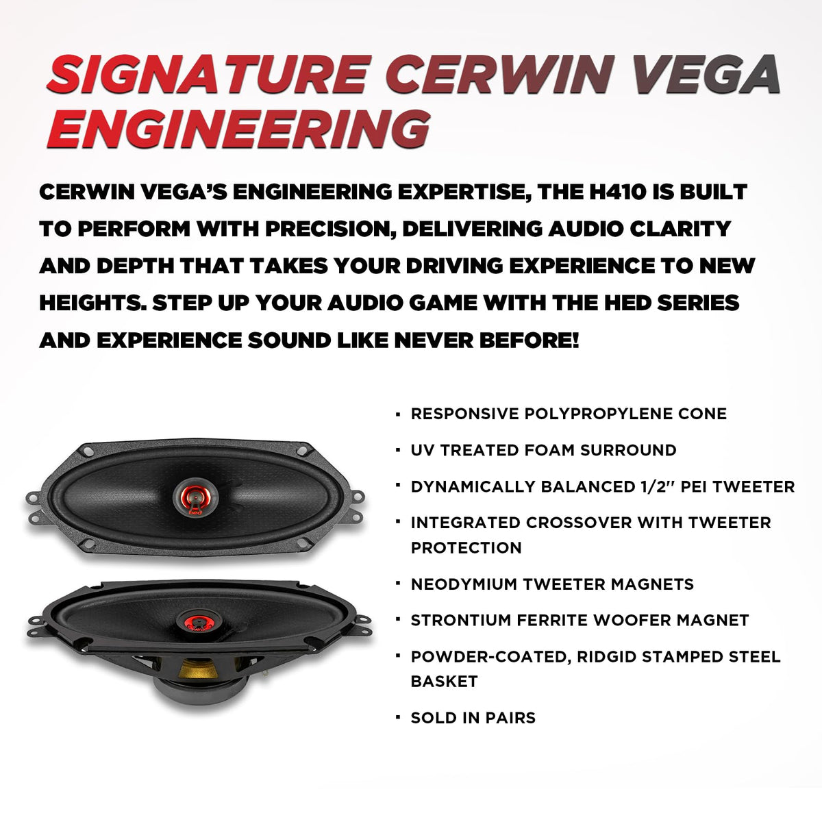Cerwin-Vega H410 4"x10" 2-Way Coaxial Speakers