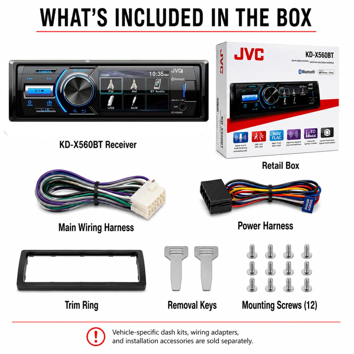 JVC KD-X560BT Single-DIN Digital Media Receiver