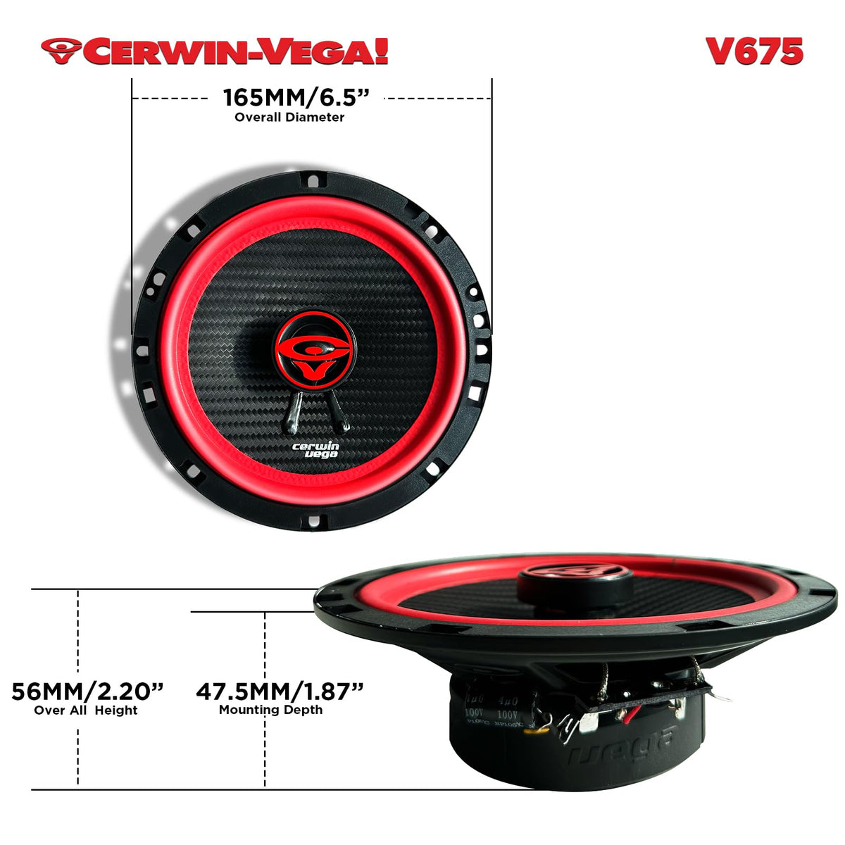 Cerwin-Vega V675 6.75" 2-Way Coaxial Speakers