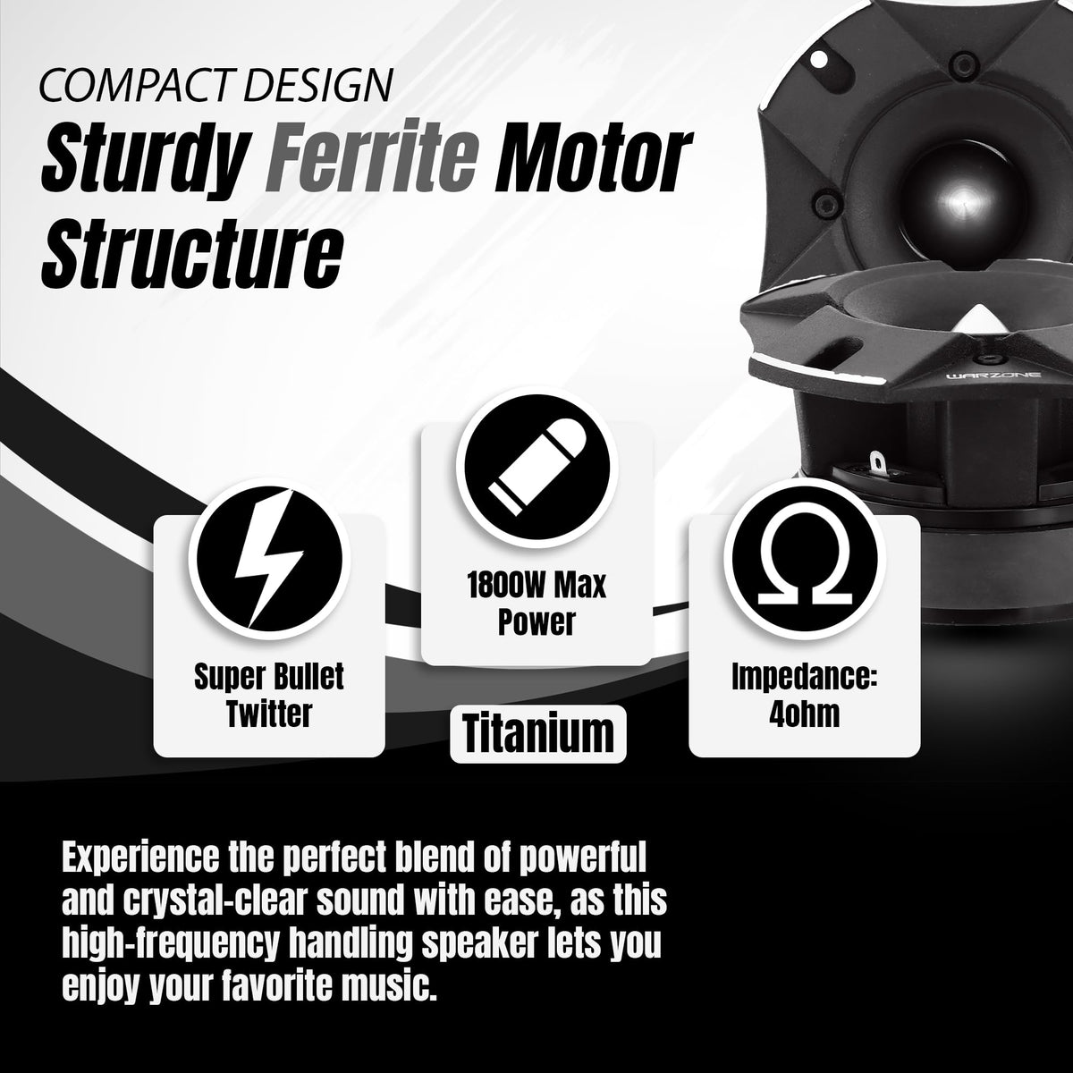 Warzone WZ80TW 4.81-Inch Super Tweeter