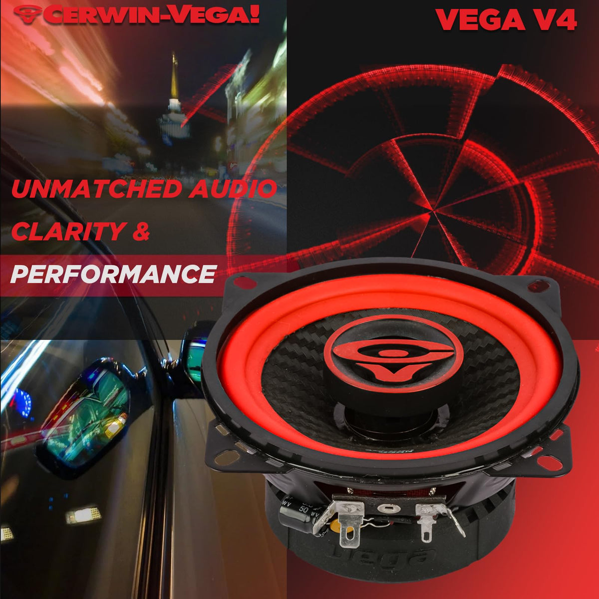 Cerwin-Vega V4 4" 2-Way Coaxial Speakers