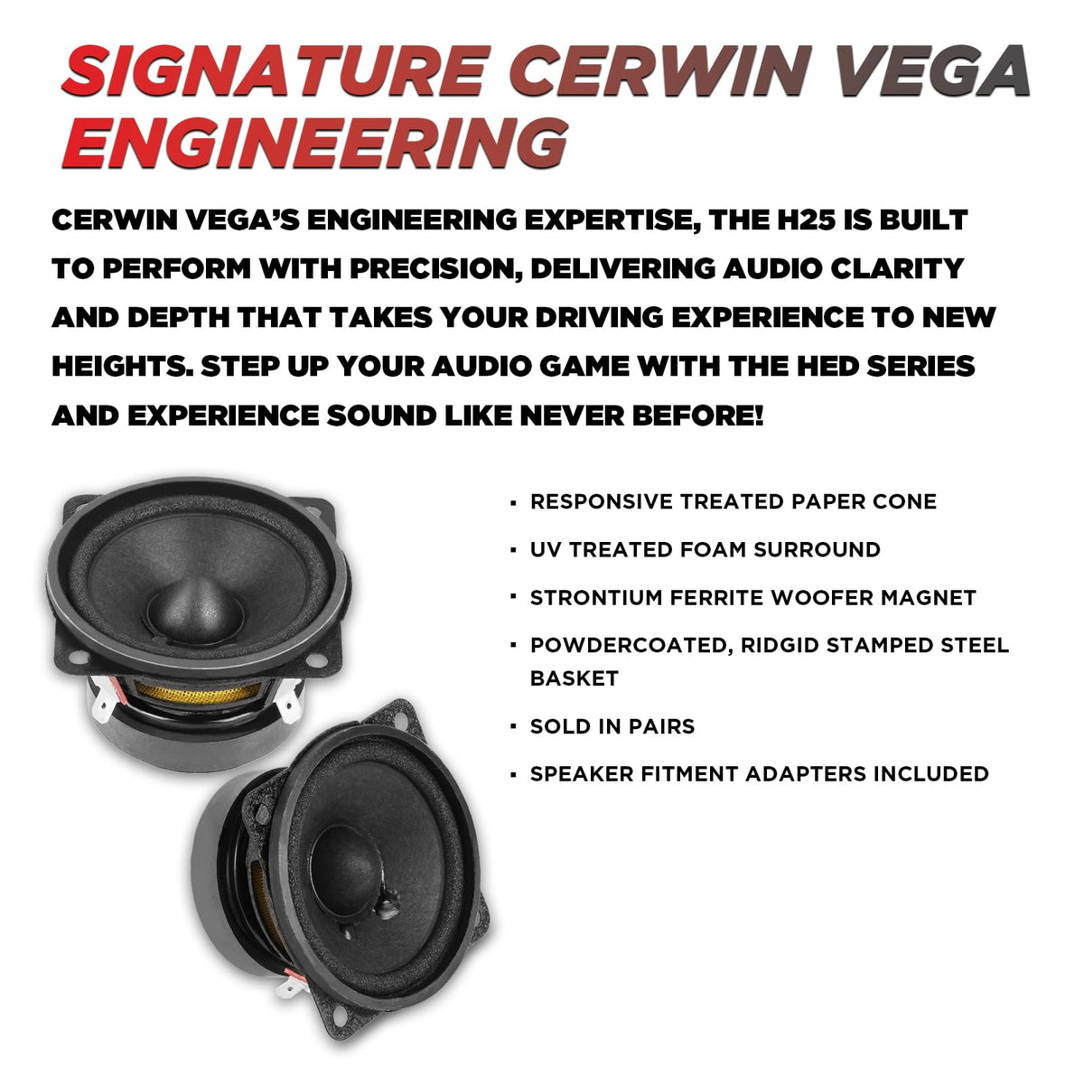 Cerwin-Vega H25 2.5" Full-Range Car Speakers