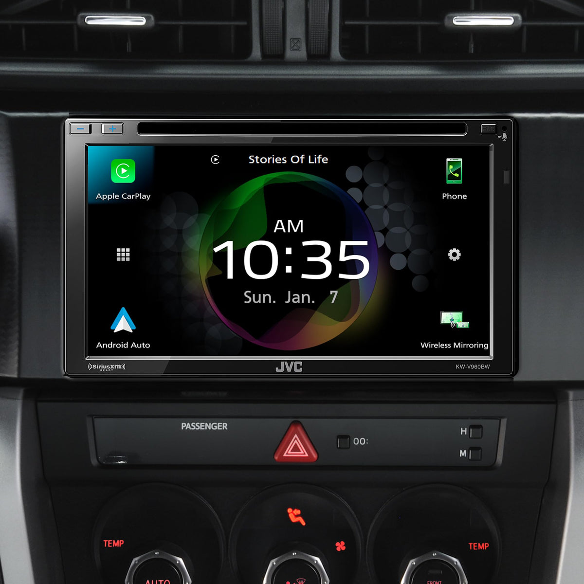 JVC KW-V960BW 6.8" Double DIN DVD Receiver With Wireless CarPlay