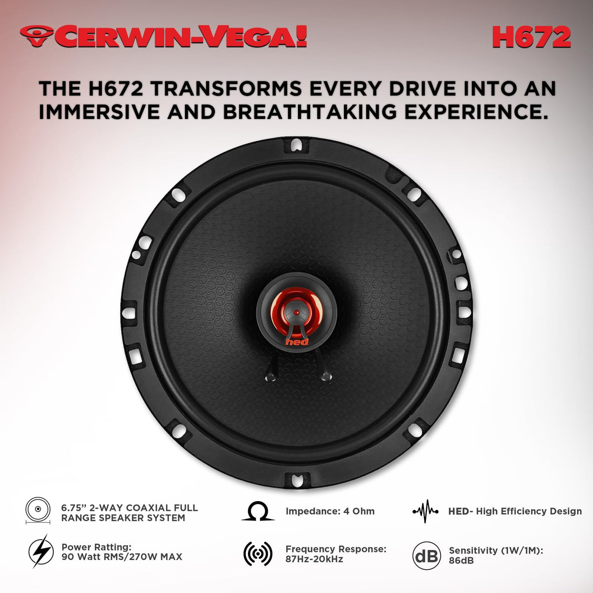 Cerwin-Vega H672 6.75" 2-Way Coaxial Speakers