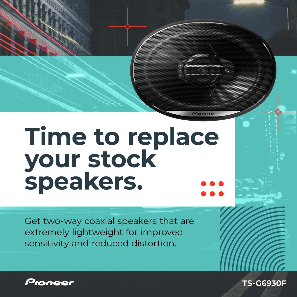 Pioneer TS-G6930F 6 x 9" 3-Way Coaxial Speakers