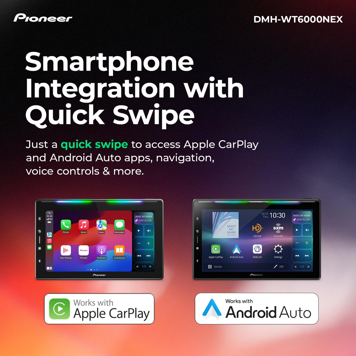 Pioneer DMH-WT6000NEX 10.1" Single DIN Multimedia Receiver