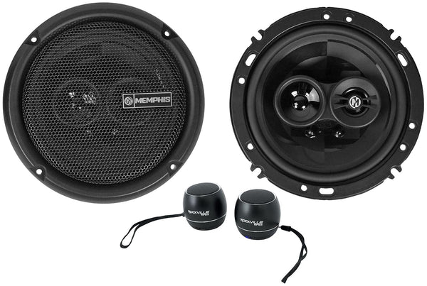 Memphis PRX603 6.5" 3-Way Car Speakers Bundle