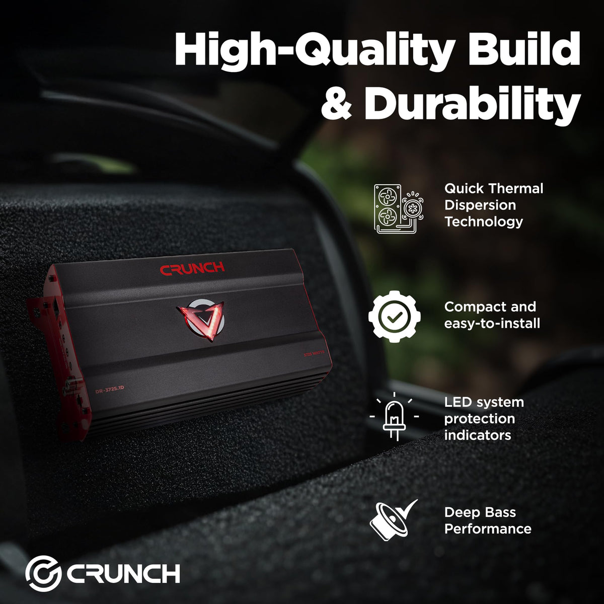 Crunch DR-3725-1D Mono Subwoofer Amplifier