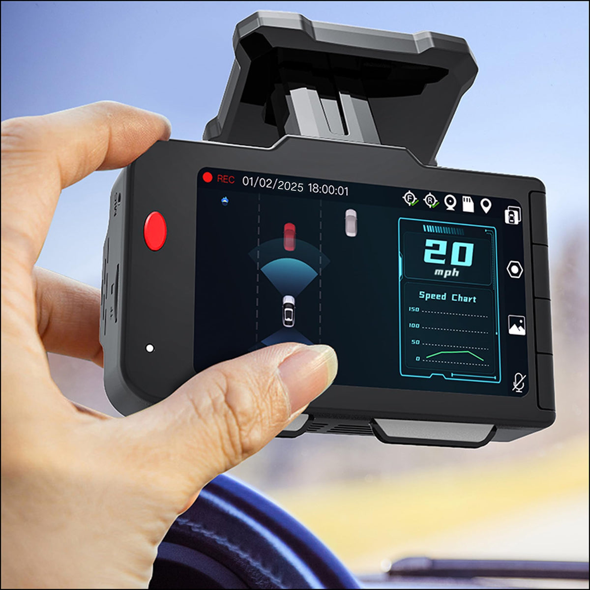Audiovox ACADC5 4K AI Dual Dash Camera